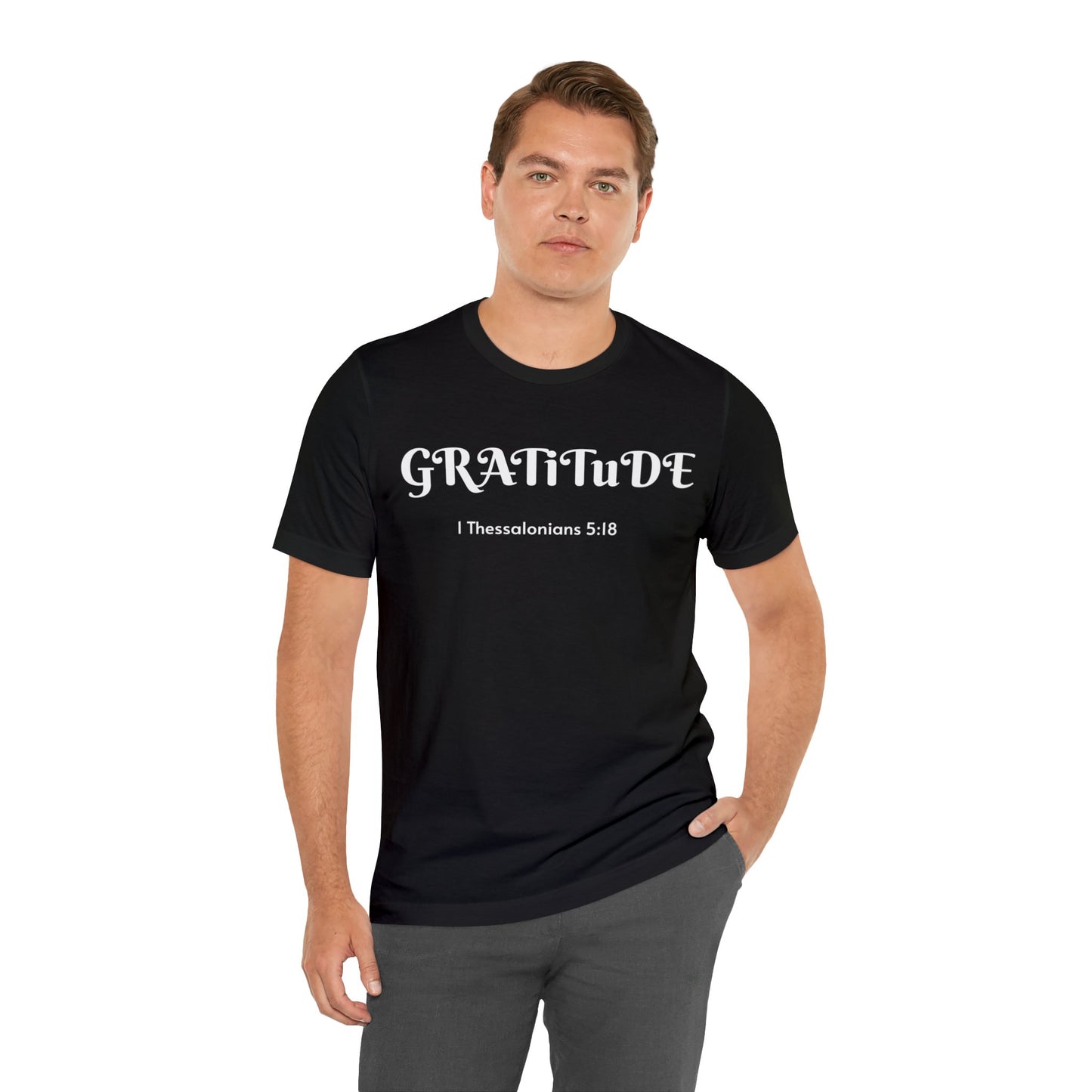 GRATiTude Unisex Jersey Short Sleeve Tee (Black)