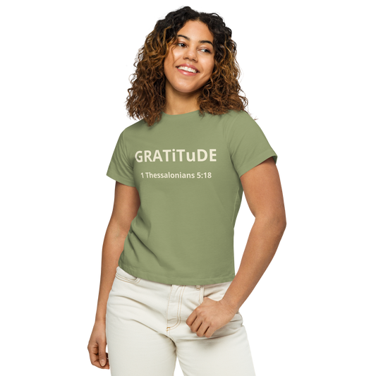 Gratitude women’s high-waisted t-shirt