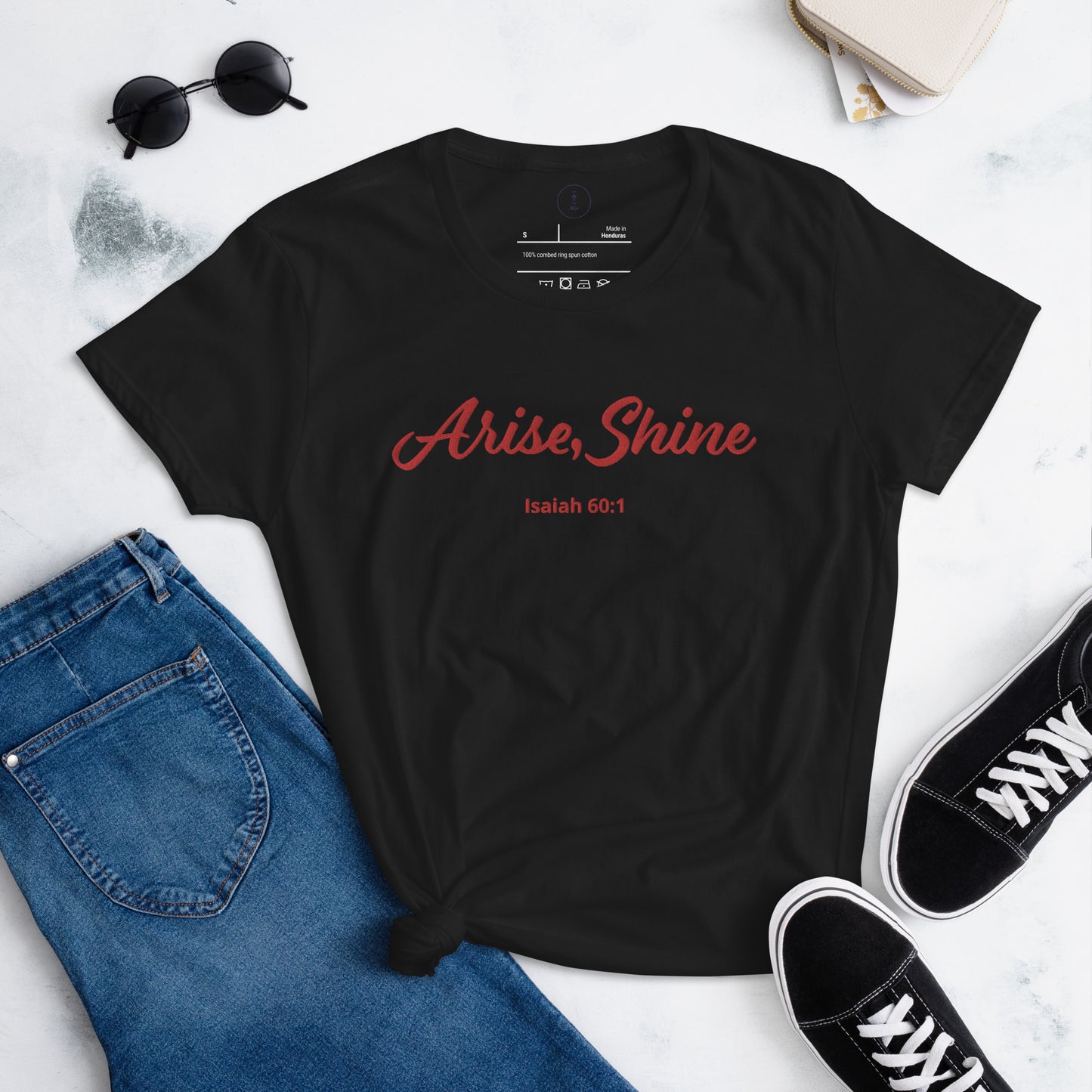 Arise, Shine Embroidered Women's short sleeve t-shirt